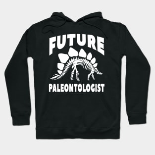 Future Paleontologist Stegosaurus Dinosaur White Skeleton Hoodie